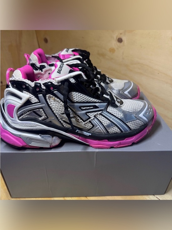 Balenciaga Other - Balenciaga White, Pink & Black Track-Style Sneakers